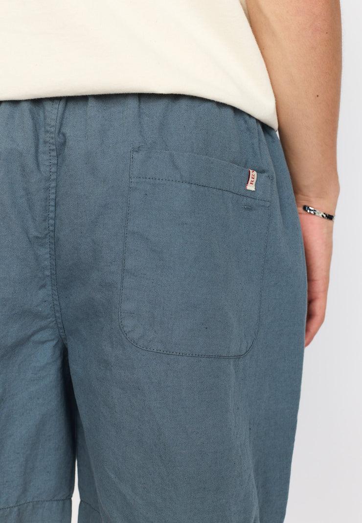 Revolution Dustblue Linen Shorts Herren blau